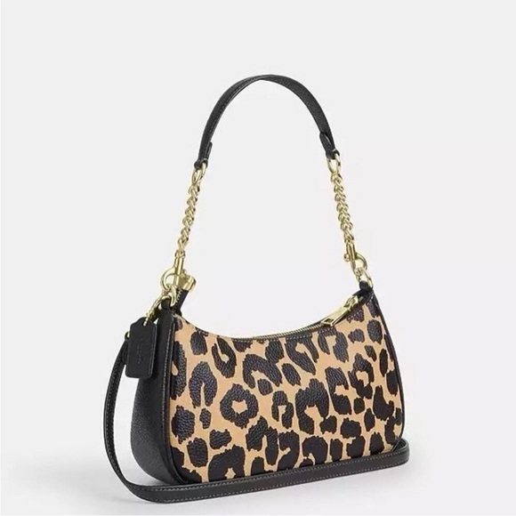 ‼️last 3‼️NWT！COACH Teri Shoulder Bag With Leopard Print（CBH61）holiday gift - Picture 10 of 14